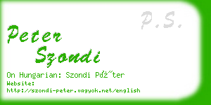 peter szondi business card